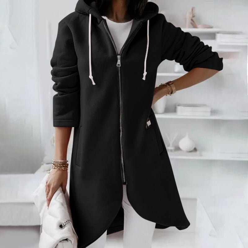 Damen Hoodie Sweatshirt mit Reißverschluss und praktischen Seitentaschen - 6 - Annoboutique