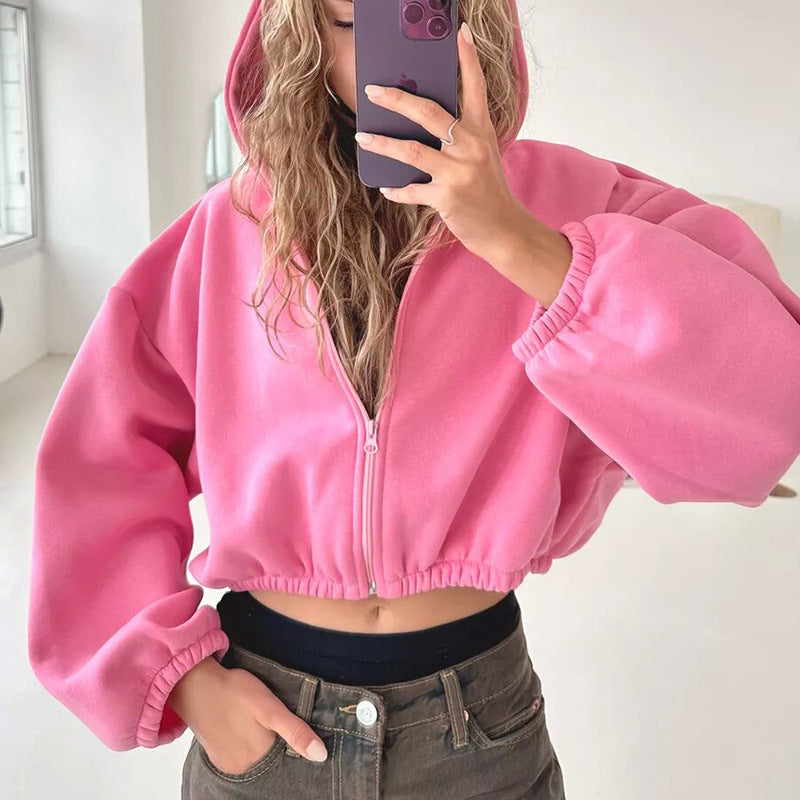 Damen Kapuzenjacke mit lässigem Schnitt und Reißverschluss - 3 - Annoboutique