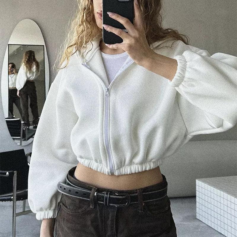 Damen Kapuzenjacke mit lässigem Schnitt und Reißverschluss - 7 - Annoboutique