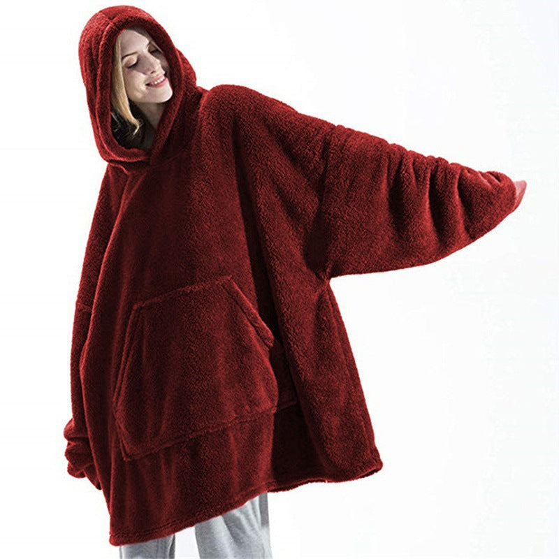 Damen Oversized Kapuzenpullover mit großer Fronttasche - 1 - Annoboutique