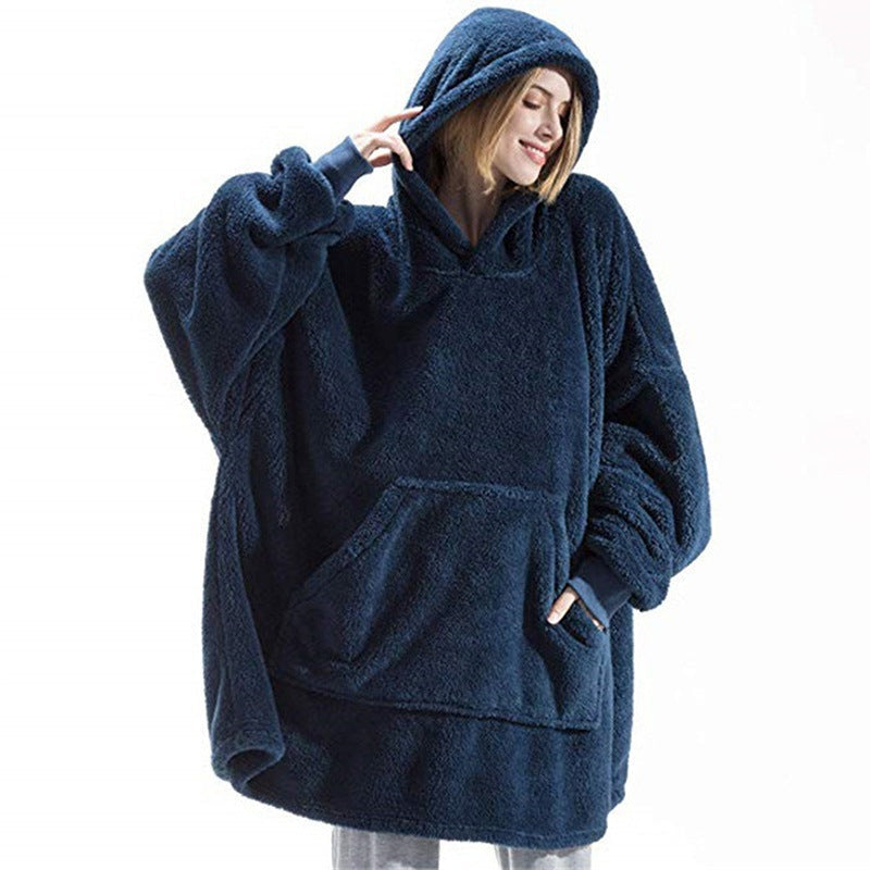 Damen Oversized Kapuzenpullover mit großer Fronttasche - 3 - Annoboutique