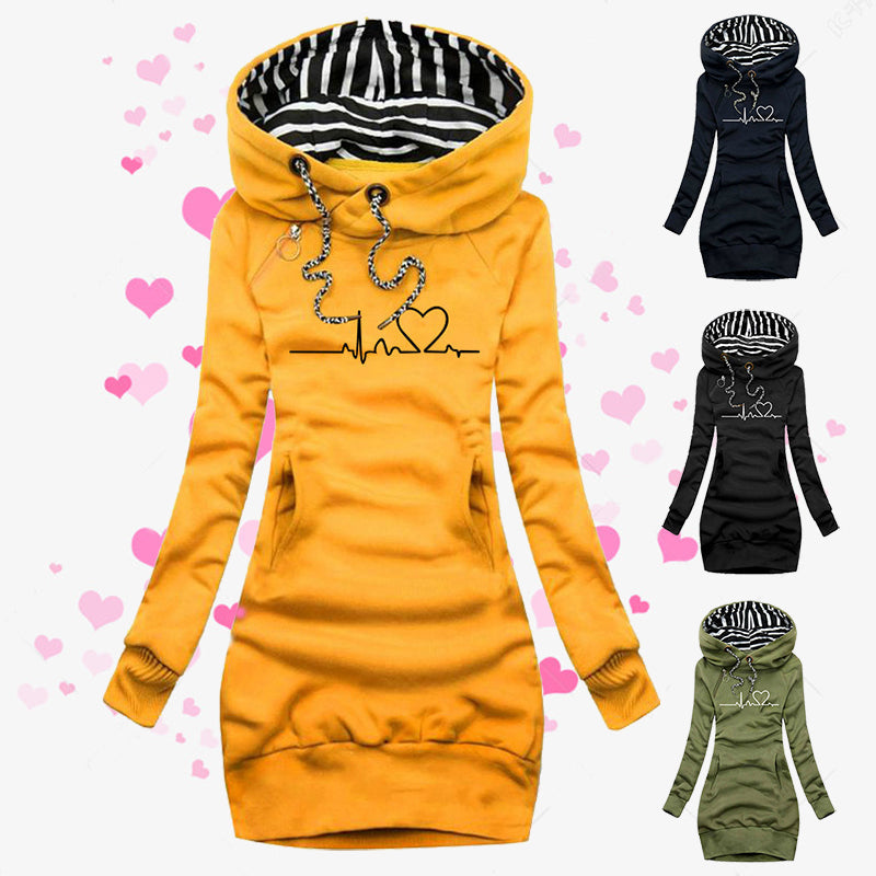 Modisches Damen Hoodie-Kleid mit Slim Fit und praktischen Taschen - 1 - Annoboutique