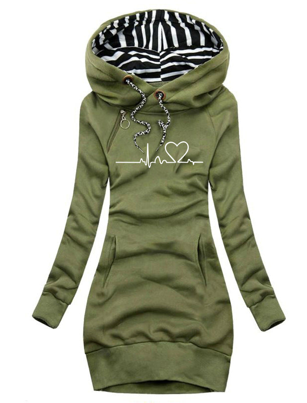 Modisches Damen Hoodie-Kleid mit Slim Fit und praktischen Taschen - 2 - Annoboutique