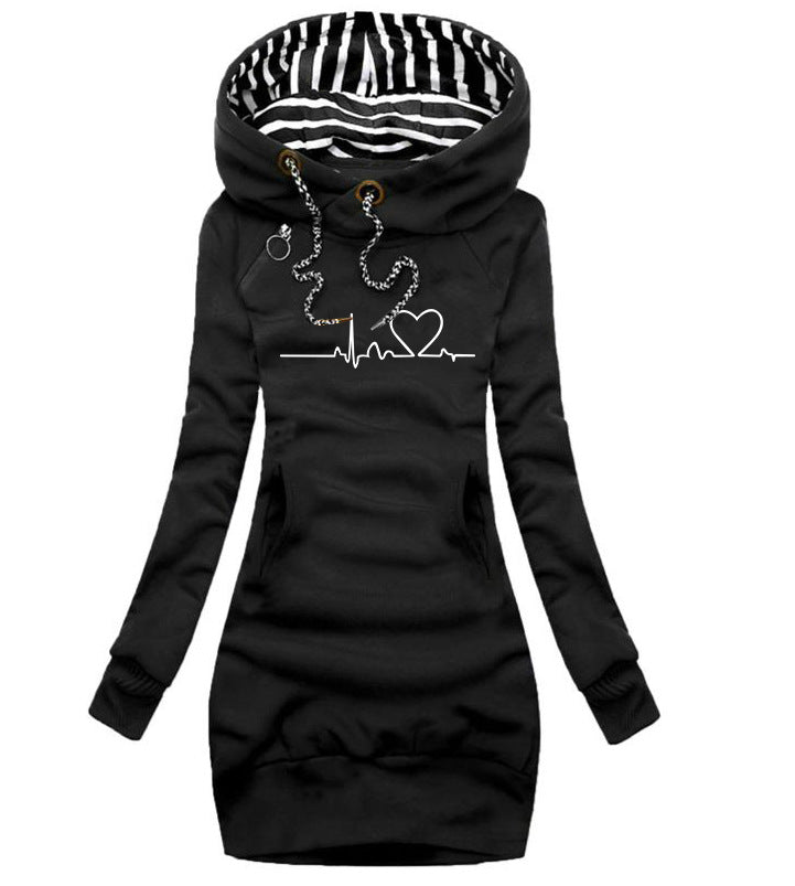 Modisches Damen Hoodie-Kleid mit Slim Fit und praktischen Taschen - 3 - Annoboutique