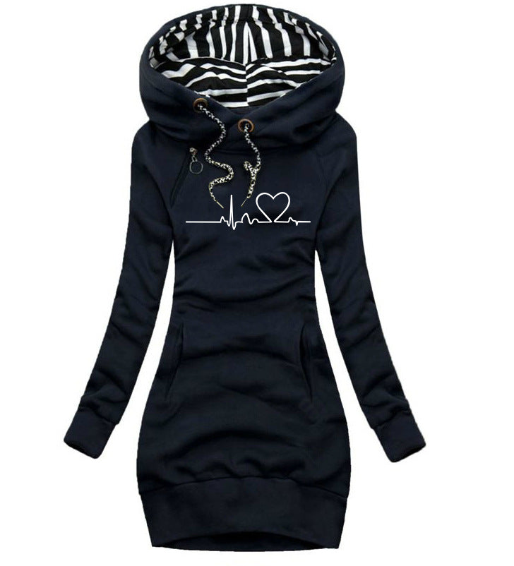 Modisches Damen Hoodie-Kleid mit Slim Fit und praktischen Taschen - 4 - Annoboutique