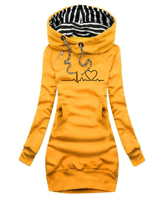 Modisches Damen Hoodie-Kleid mit Slim Fit und praktischen Taschen - 5 - Annoboutique