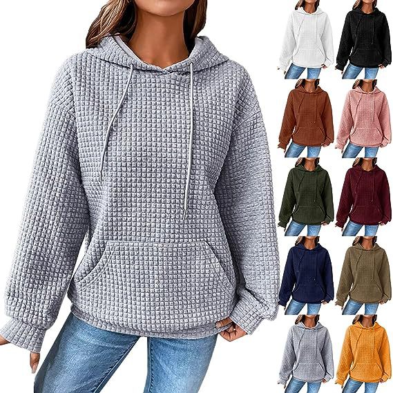 Damen Hoodie im lässigen Stil mit praktischer Kängurutasche - 1 - Annoboutique