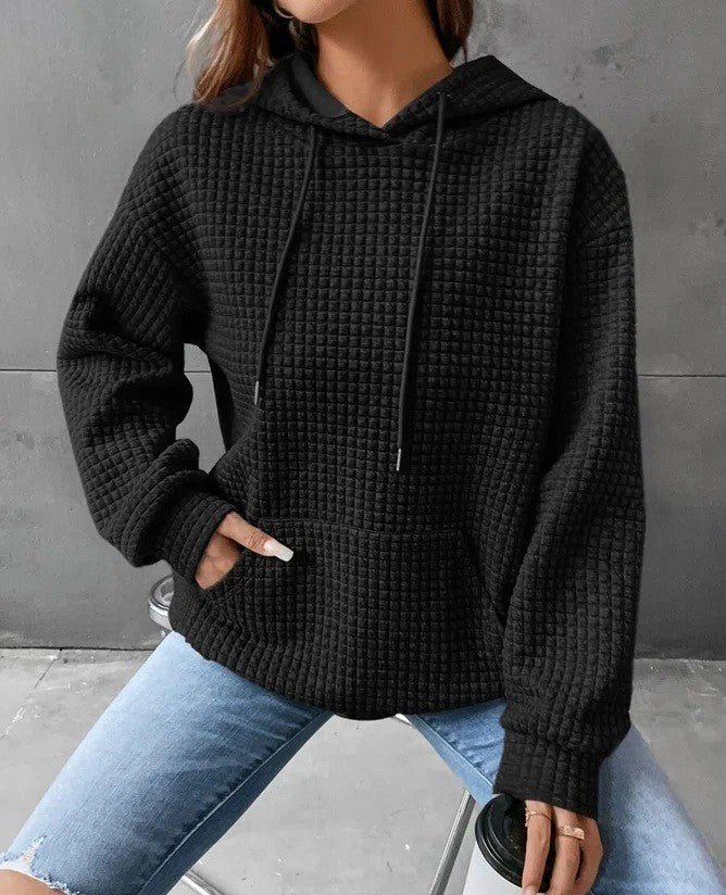 Damen Hoodie im lässigen Stil mit praktischer Kängurutasche - 4 - Annoboutique