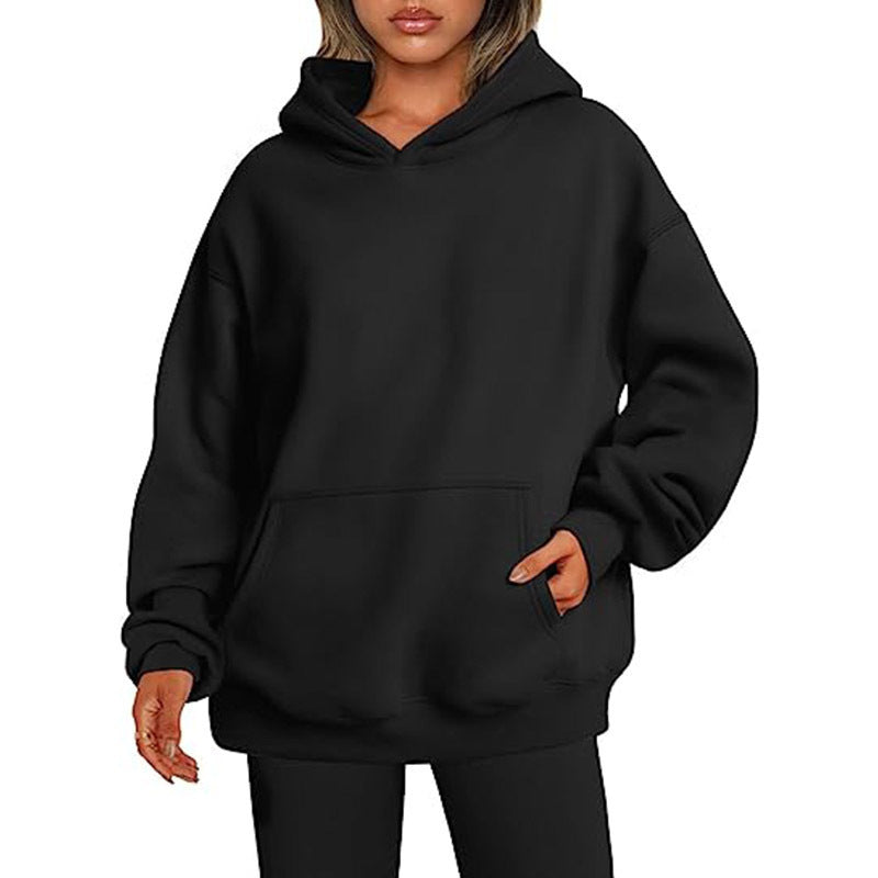 Oversized Kapuzenpullover für Damen mit praktischen Taschen - 1 - Annoboutique