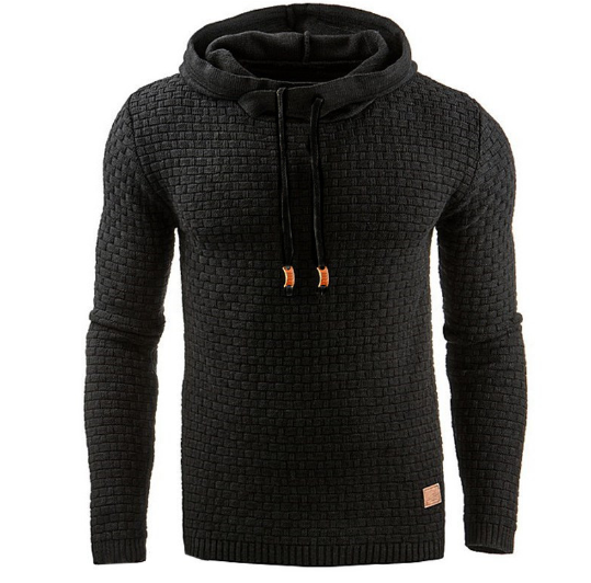 Modischer Herren-Hoodie mit strukturierter Oberfläche im Regular Fit - 6 - Annoboutique