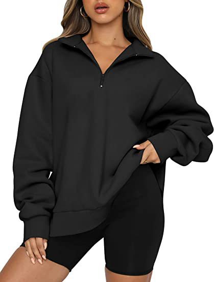 Modisches Damen-Sweatshirt mit Halbzipper und lässigem Schnitt - 1 - Annoboutique