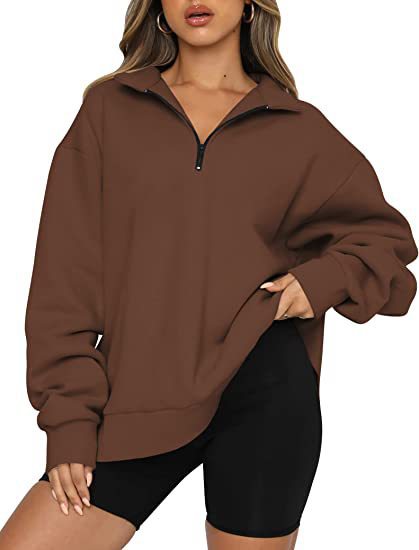 Modisches Damen-Sweatshirt mit Halbzipper und lässigem Schnitt - 3 - Annoboutique