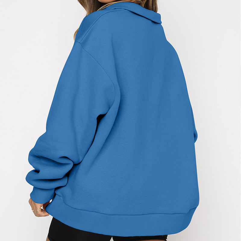 Modisches Damen-Sweatshirt mit Halbzipper und lässigem Schnitt - 4 - Annoboutique