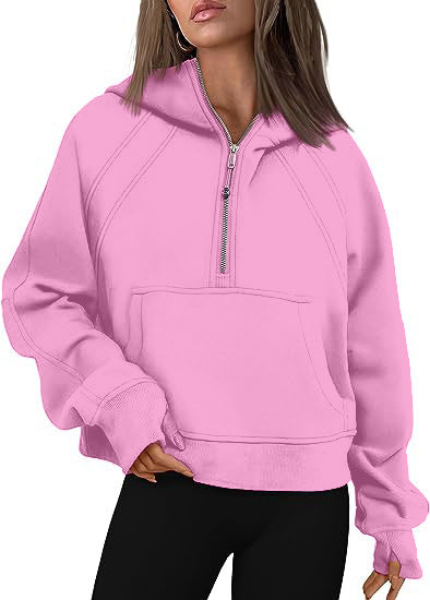 Damen Hoodie mit Kapuze und Reißverschluss im lässigen Stil - 1 - Annoboutique