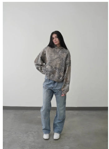 Damen Hoodie im lässigen Design mit kreativem Druck - 4 - Annoboutique
