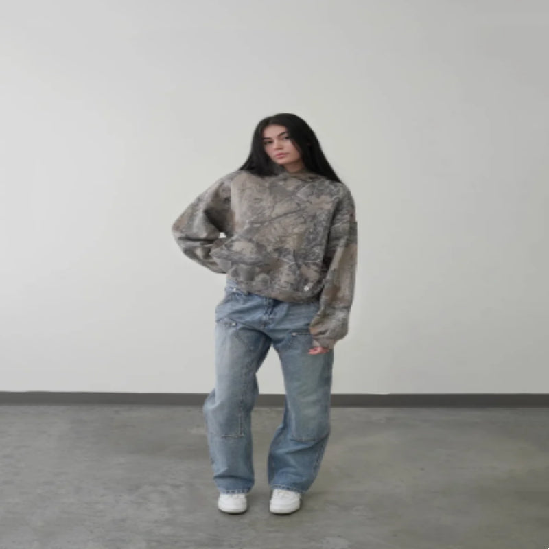 Damen Hoodie im lässigen Design mit kreativem Druck - 5 - Annoboutique