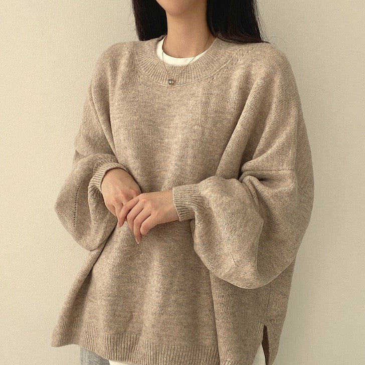Damenpullover mit lässiger Passform und eleganten Puffärmeln - 2 - Annoboutique