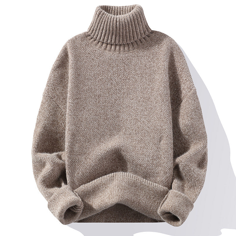 Modischer Slim-Fit Pullover für Herren mit hohem Kragen - 1 - Annoboutique