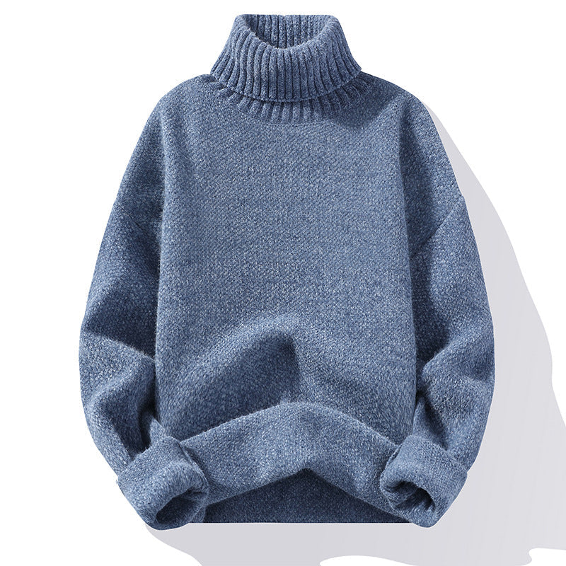 Modischer Slim-Fit Pullover für Herren mit hohem Kragen - 2 - Annoboutique