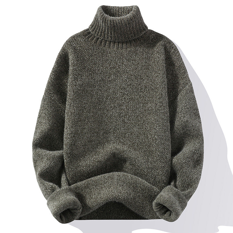 Modischer Slim-Fit Pullover für Herren mit hohem Kragen - 10 - Annoboutique