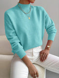 Modischer Damenpullover mit mittelhohem Kragen und lässiger Passform - 9 - Annoboutique