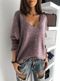 V-Ausschnitt Pullover für Damen im Bequemen Schnitt - 4 - Annoboutique