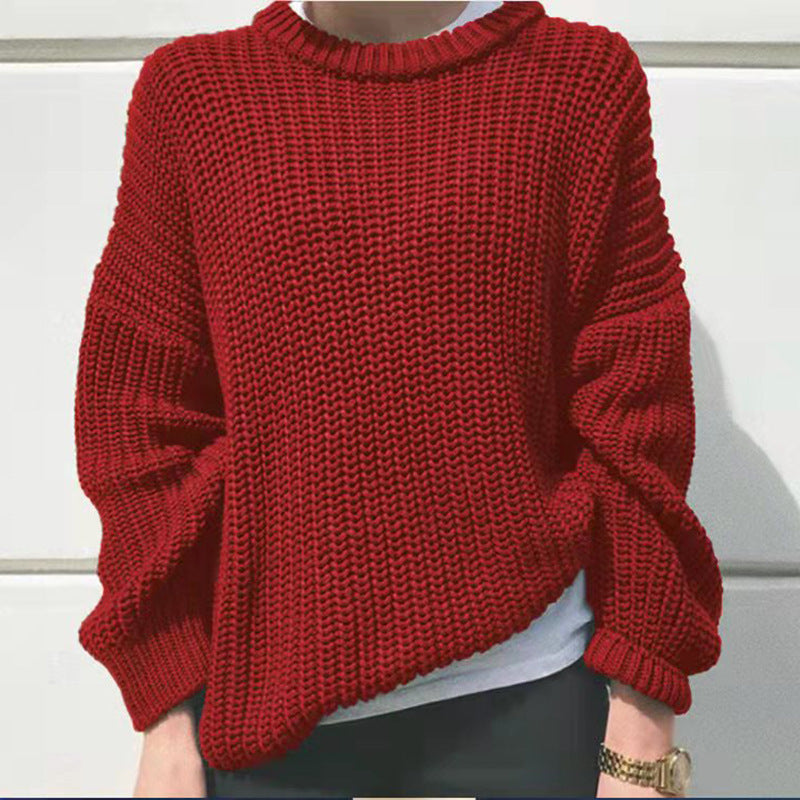 Damenpullover mit Lässig Schnitt und Rundhalsdesign - 1 - Annoboutique