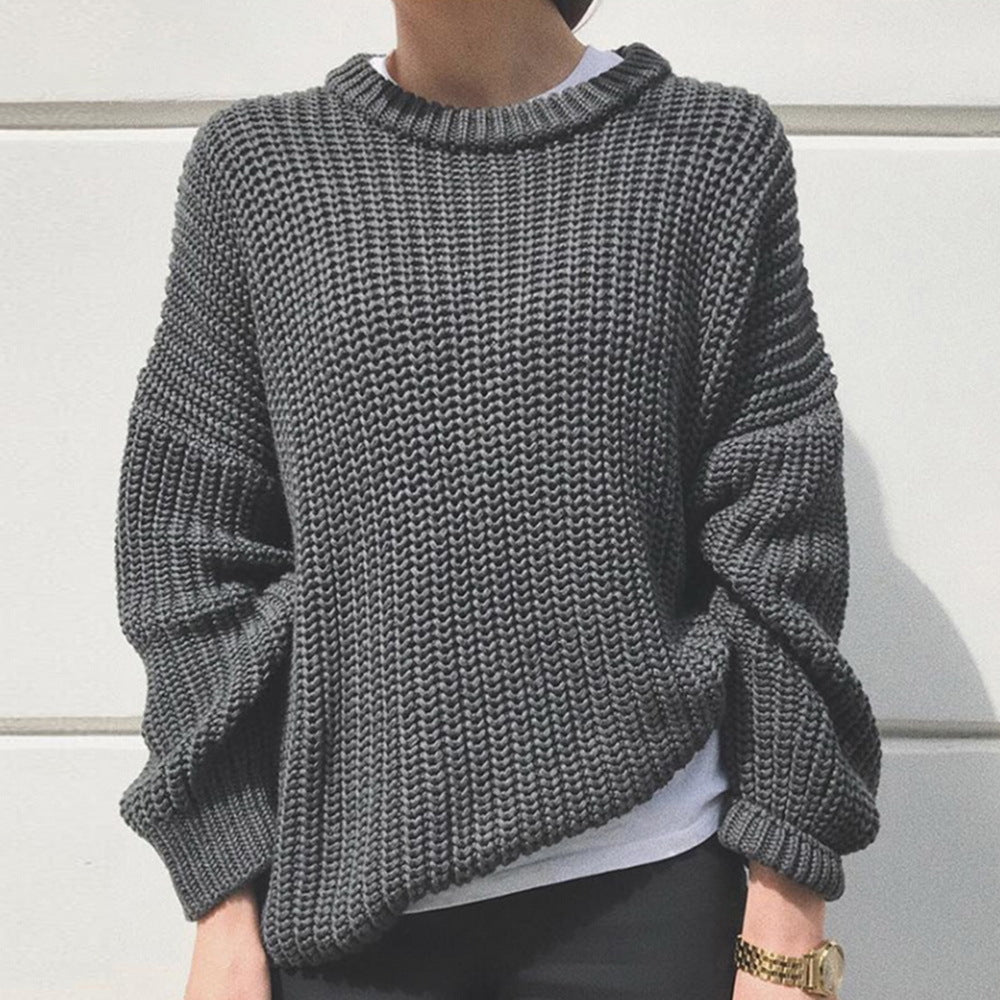 Damenpullover mit Lässig Schnitt und Rundhalsdesign - 2 - Annoboutique