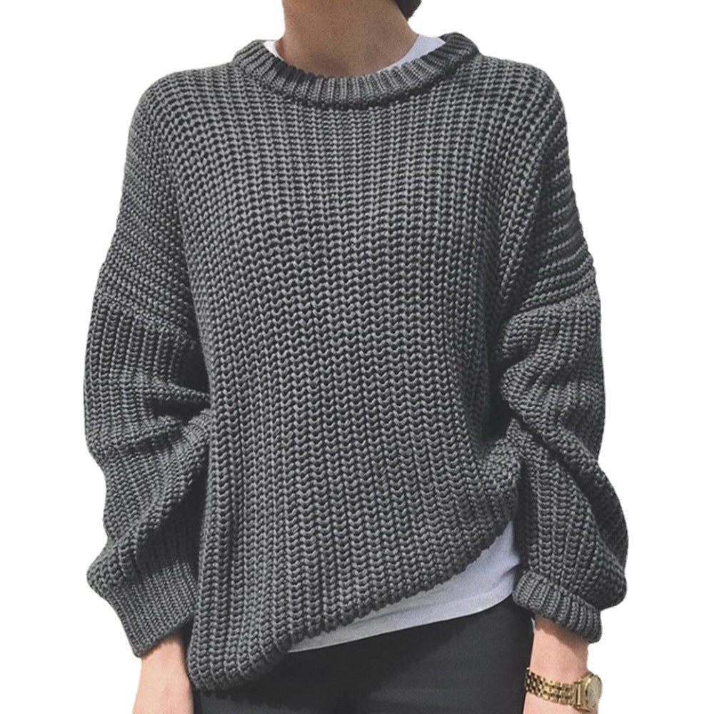 Damenpullover mit Lässig Schnitt und Rundhalsdesign - 3 - Annoboutique