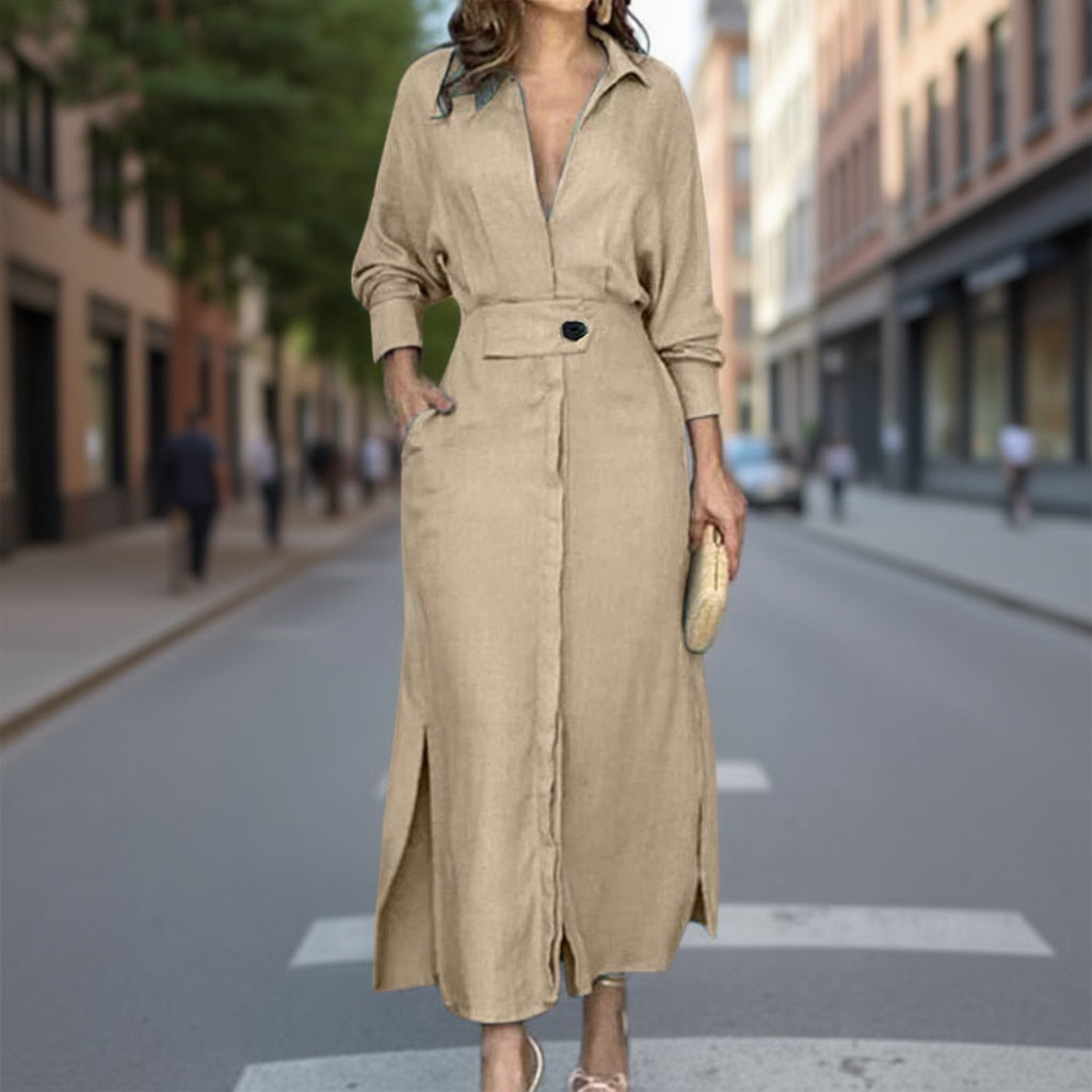 Stylisches Damenmaxikleid mit taillierter Silhouette - 7 - Annoboutique