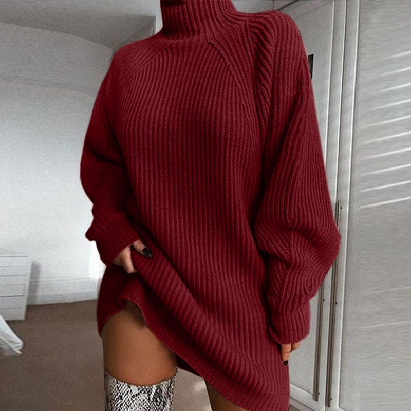 Damen Strickpullover mit Stehkragen und Oversized-Schnitt - 1 - Annoboutique