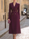 Elegantes Damenanzug-Kleid mit doppelter Knopfleiste und stilvollem Revers - 8 - Annoboutique