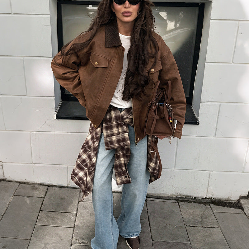 Modische Damenjacke im Lässigen Stil mit Knopfverschluss - 1 - Annoboutique
