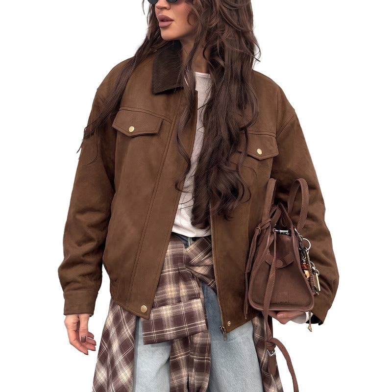 Modische Damenjacke im Lässigen Stil mit Knopfverschluss - 5 - Annoboutique