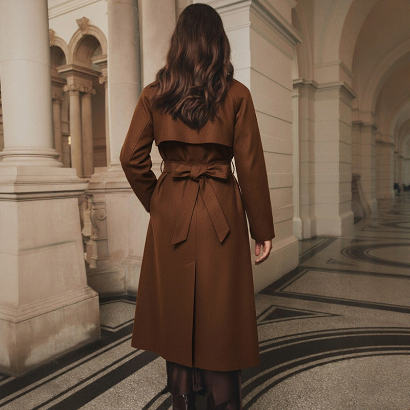 Damen Taillierter Mantel mit Gürtelakzent - 5 - Annoboutique