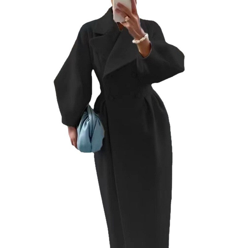 Stylischer Damenmantel mit taillierter Silhouette und Ballonärmeln - 2 - Annoboutique