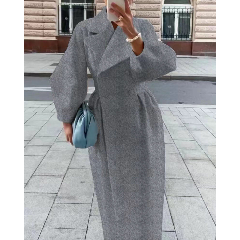 Stylischer Damenmantel mit taillierter Silhouette und Ballonärmeln - 3 - Annoboutique