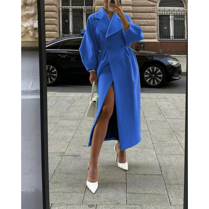 Stylischer Damenmantel mit taillierter Silhouette und Ballonärmeln - 5 - Annoboutique