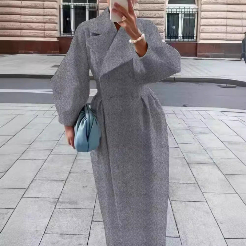 Stylischer Damenmantel mit taillierter Silhouette und Ballonärmeln - 6 - Annoboutique