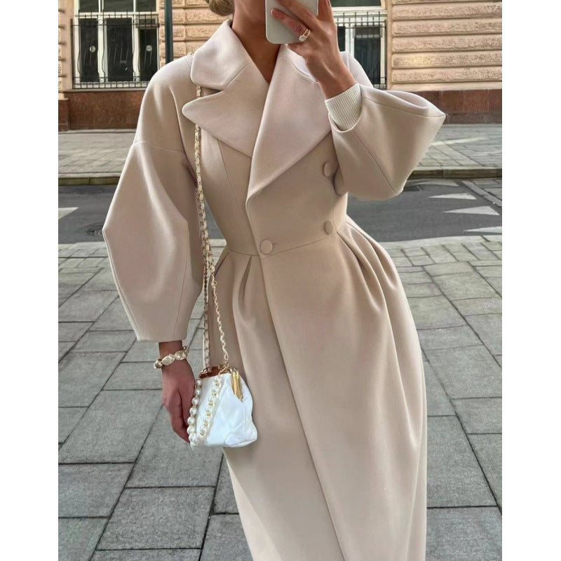 Stylischer Damenmantel mit taillierter Silhouette und Ballonärmeln - 8 - Annoboutique