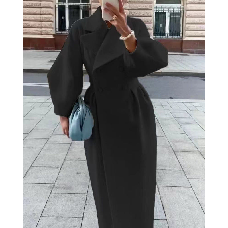 Stylischer Damenmantel mit taillierter Silhouette und Ballonärmeln - 9 - Annoboutique