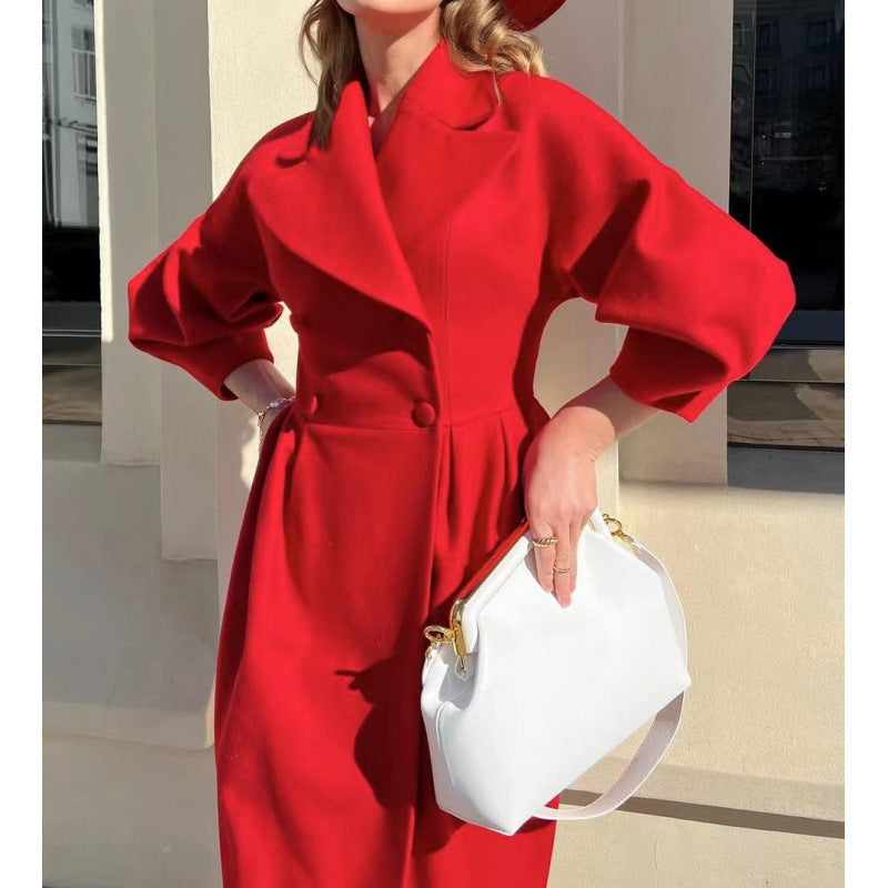 Stylischer Damenmantel mit taillierter Silhouette und Ballonärmeln - 10 - Annoboutique