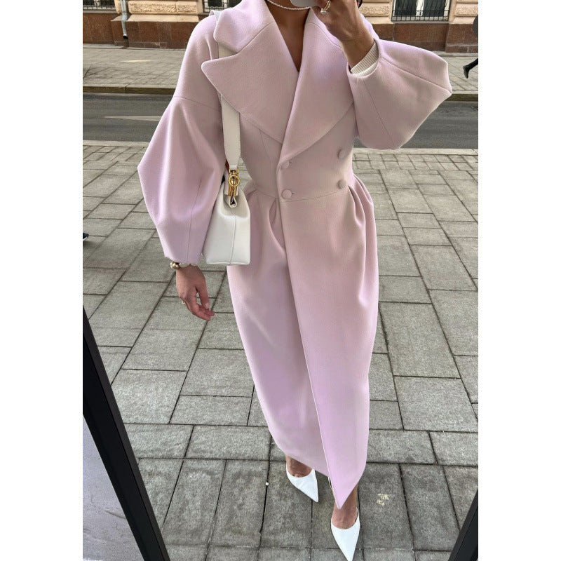 Stylischer Damenmantel mit taillierter Silhouette und Ballonärmeln - 12 - Annoboutique