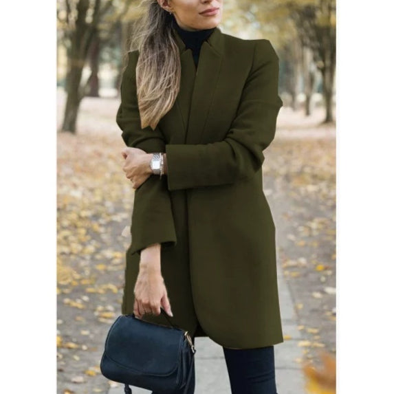 Stylischer Damenmantel mit taillierter Silhouette und Stehkragen - 3 - Annoboutique