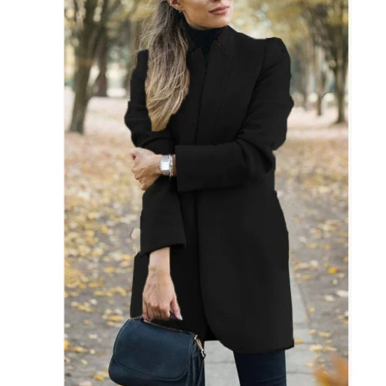 Stylischer Damenmantel mit taillierter Silhouette und Stehkragen - 6 - Annoboutique