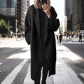 Damen Wollmantel in Übergröße mit stilvollen Knopfdetails - 10 - Annoboutique