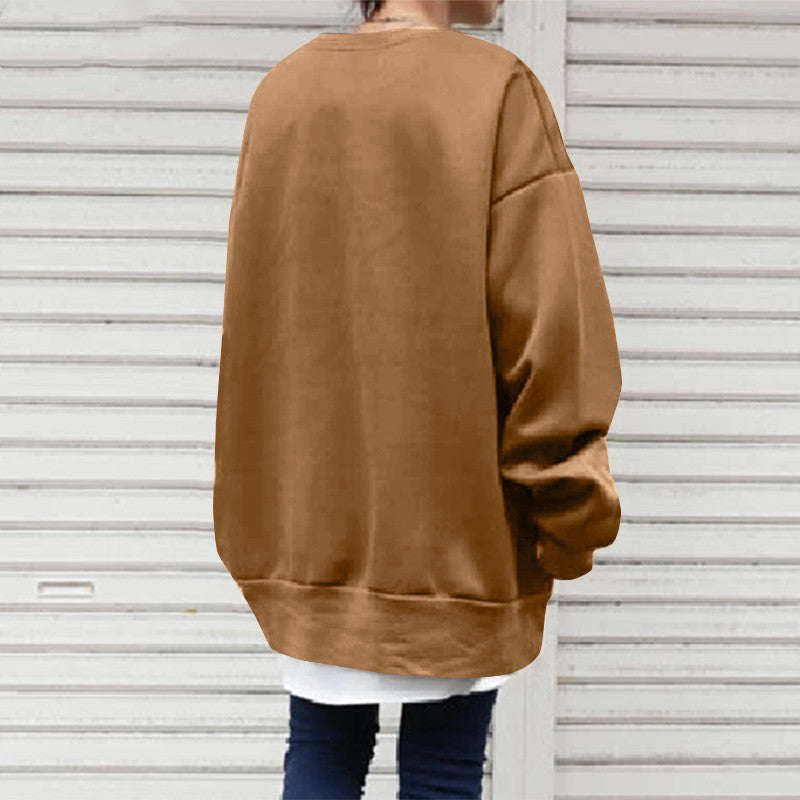 Damen Sweatshirt mit lässiger Passform und modischen Patches - 9 - Annoboutique