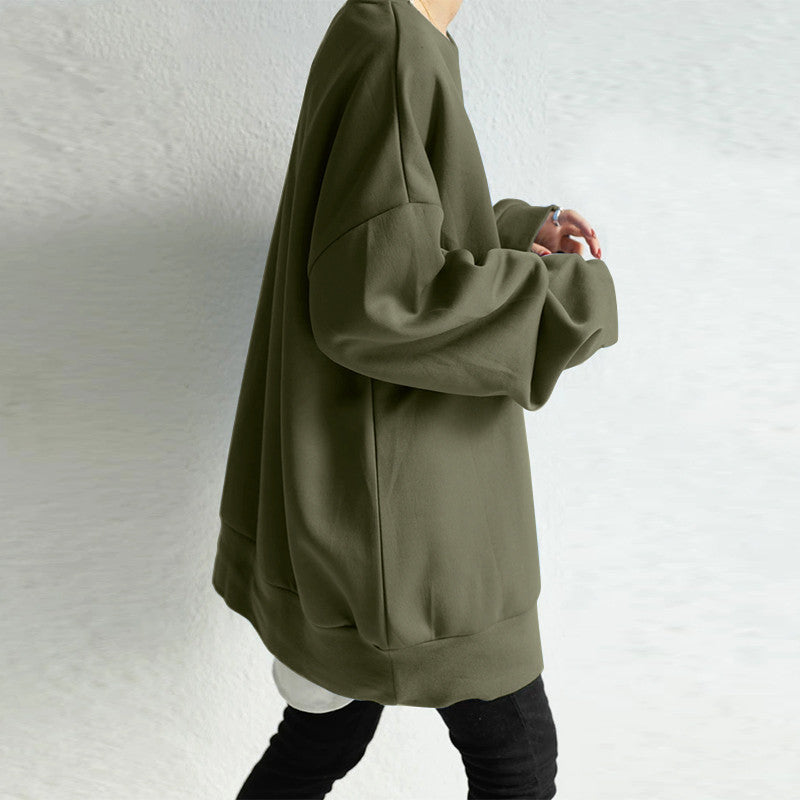 Damen Sweatshirt mit lässiger Passform und modischen Patches - 21 - Annoboutique
