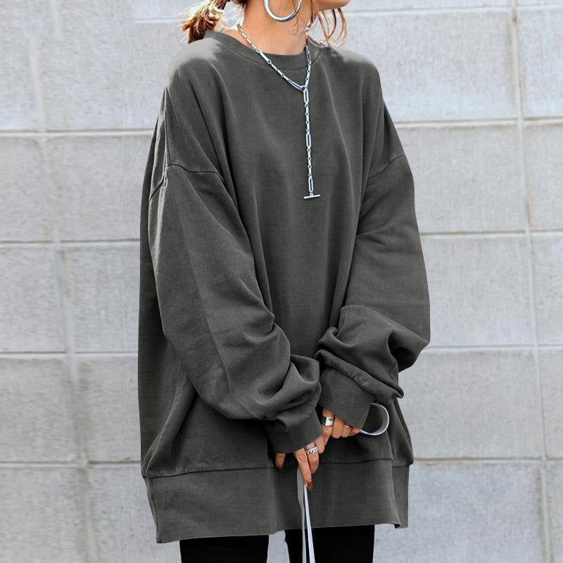 Damen Sweatshirt mit lässiger Passform und modischen Patches - 22 - Annoboutique