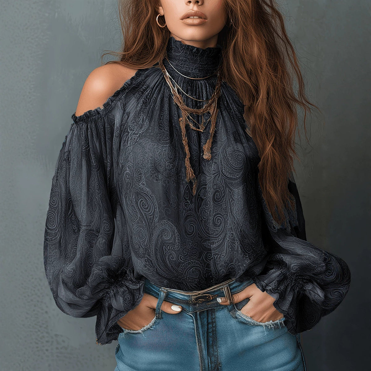 Damenbluse mit Off-Shoulder-Design und lässigem Schnitt - 1 - Annoboutique